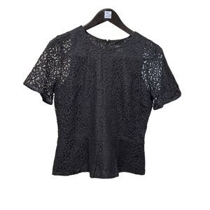 🌟70% OFF🌟Ann Taylor Black Lace Short Sleeve Top